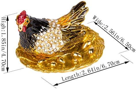 Mão de qifu pintado no estilo de galinha de galinha decorativa caixa de bugigangas de jóias articuladas Presente exclusivo
