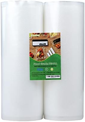 Vaakas Vacuum Sealer Bags Rolls 11 x 50 '2 rolos para economizar alimentos, selar uma refeição, Weston. Grau comercial,