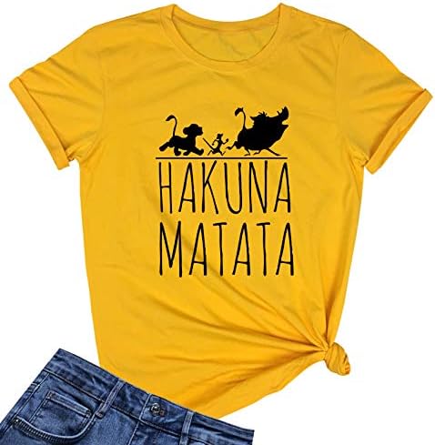 Lookface feminino hakuna tshirts impressos impressos camisetas engraçadas