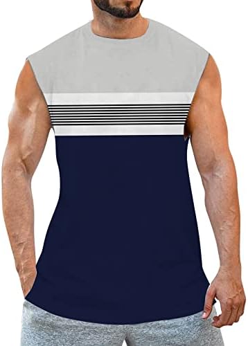 BMISEGM SUMPLEM Mens T camisetas masculinas de lazer de primavera/verão masculino e fitness havaí impressão sem mangas camiseta