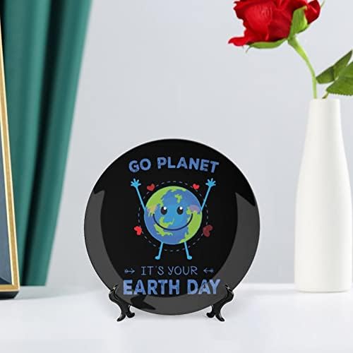Placa decorativa de cerâmica do Dia da Terra com exibição Stand pendurando presentes festivos de casamento personalizado