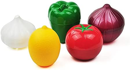 Conjunto de recipientes para armazenamento de frutas e vegetais de 5pack de 5pack, economia de pimenta verde, caneta