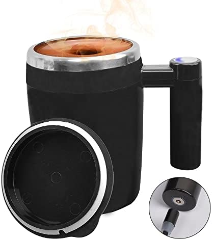 Caneca de café de agitação, Kittbaby Recarregável Aço inoxidável Aço automático Mistura magnética Copo para cacau