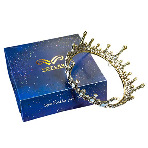 Vofler coroas para mulheres, rainha barroca Tiaras vintage Black Gold Crystal Rhinestone Hair Jewelry for Ladies Girl Girl Bridal
