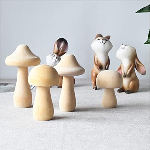 NUOBESTY 60 PCS Bodies Tamanhos Projetos de PEG DIY Projeto de cogumelos não pintados Pessoas de cogumelos Ornamentos Figuras