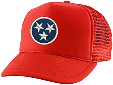 AllTrends Tennessee State Flag Star Trucker Hat Hat Bordado Baseball Cap ajustável Snapback Ajusta