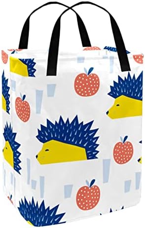 Hedgehog Red Fruit Print Printed Coundador de roupas dobráveis, cestas de lavanderia à prova d'água 60l Lavagem de roupas