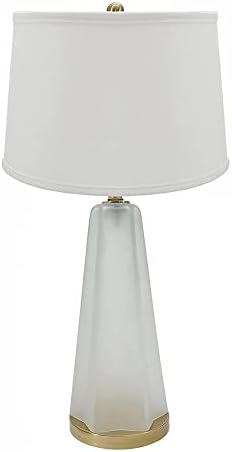 Home A e B 29,5 H em forma de tambor e lâmpada de mesa de vidro/metal de vidro/metal para cabeceira de cabeceira, cômoda, sala