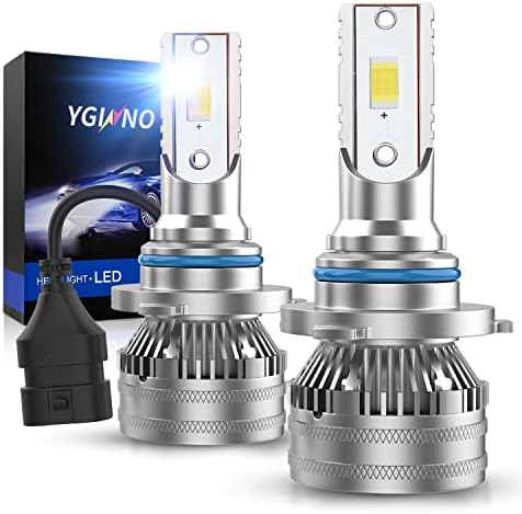 Yginno 9005/HB3 Bulbos de farol de LED 2023 atualizados, 120W 20000 Lumens 600% BRIME