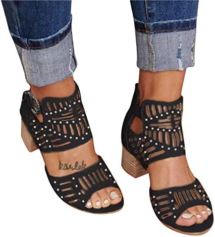 Sandálias Eduavar para mulheres de verão elegante, sandálias de cunha para mulheres sandálias de salto grossa aberta