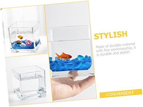 IPETBOOM 3PCS Mini recipientes de mesa de tanques de peixes Pequeno recipiente de ornamento de terrário Mini aquário pequeno