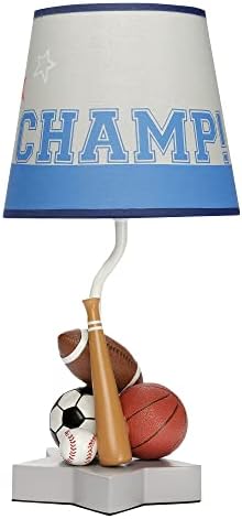 Lambs & Ivy Baby Sports Lamp com sombra e lâmpada - futebol/basquete/beisebol