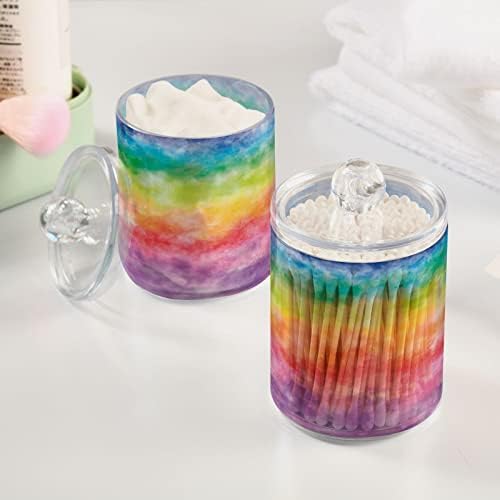 Hjjkllp 2 pacote arco -íris tie de corante impressão jarra de boticário de plástico transparente Conjunto para swab de algodão,
