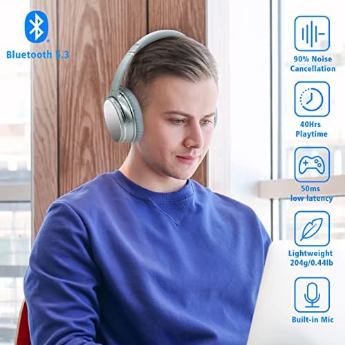 Srhythm NC35 Ruído cancelando fones de ouvido sem fio Bluetooth 5.3 Pacote com NiceComfort 25pro ruído ativo cancelamento de fones de ouvido sem fio, fone de ouvido Bluetooth com modo de jogo