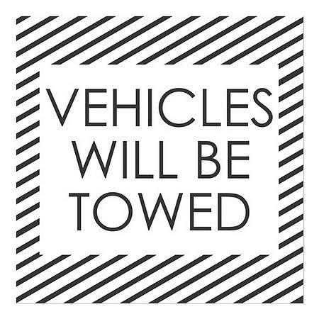 CGSignLab | Veículos serão rebocados -Stripes White Janela se agarra | 8 x8