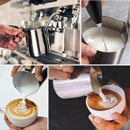 Zulay Kitchen 12 onças de aço inoxidável Merta arremessadora - Froto de leite Copo - Acessórios de café expresso fáceis de limpar