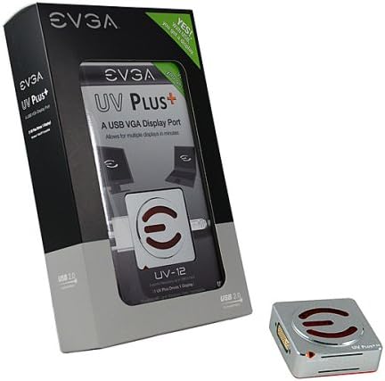 EVGA 100-U2-UV12-A1 UV mais adaptador VGA USB para vários monitores que suportam até 1400x1050 Resolução