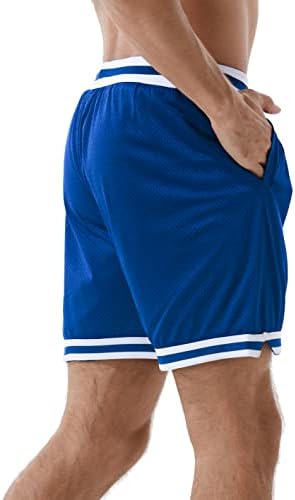 Homens de shorts atléticos de basquete Healong - Mesh Gym Sports Sports Treinamento de cordão de cordão de cordão de cordão retro