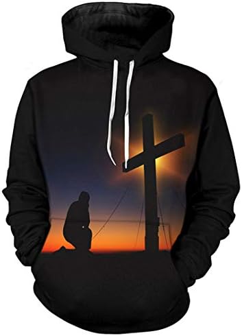 Rtiyslva 3d capuzes homens mulheres camisetas de páscoa cristãos impressos jesus crucifix pullovers