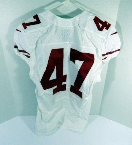 San Francisco 49ers #47 Jogo emitiu White Jersey 40 DP46954 - Jerseys de jogo NFL não assinado usada