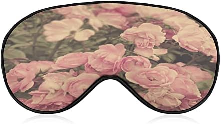 Máscara de adormecimentos de arte de flores de rosa vintage com tira ajustável tampa de olho macio blecaout de venda para viagem