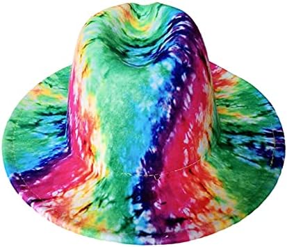 Chapéu amplo de jazz tie-dye feminino chapéu de verão tie-dye trajes impressos de viseira chapéu de senhoras para