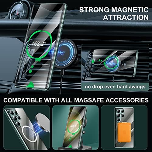 Jonwelsy Case for Samsung Galaxy S23 Ultra, compatível com MagSafe 360 ​​graus de proteção de corpo inteiro Atração magnética