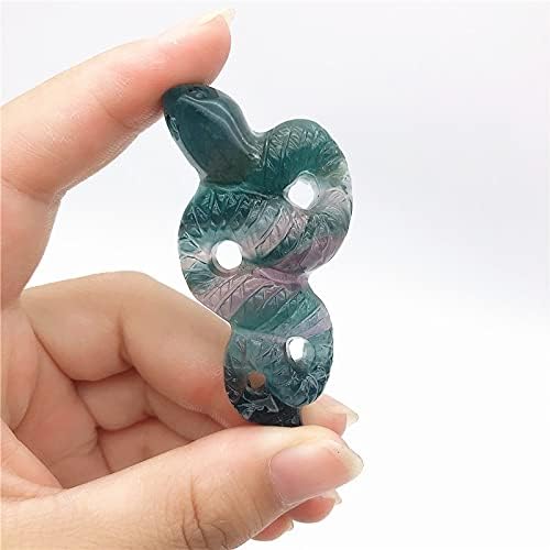 Seewoode ag216 1pc Natural Multicolor Fluorite Snake Hand esculpido Quartz Cristal Animal Reiki Cura de Pedras Naturais de Pedra e Minerais Presente