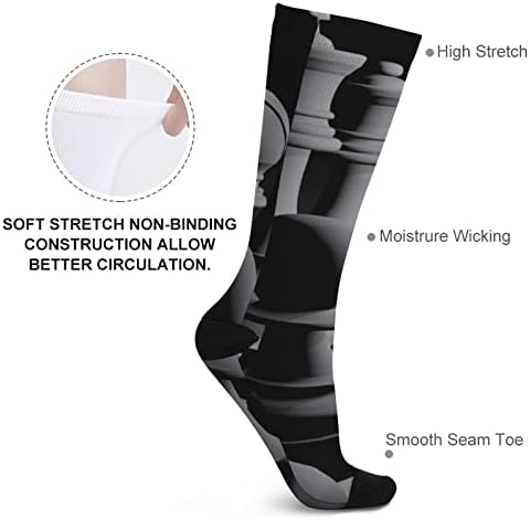 Meias altas de xadrez preto branco engraçado quente sobre as meias de tubo de bezerro meias correspondentes a homens para homens