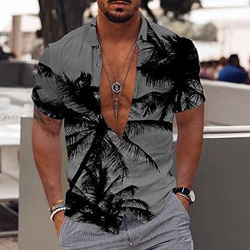 Camisas havaianas masculinas 2023 Camisa Aloha de manga curta de verão para homens Button casual Down Tropical Hawaii