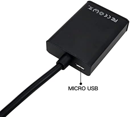 1080p VGA para HDMI Cabo+ USB para Micro Power Cable Conversor, áudio de 3,5 mm