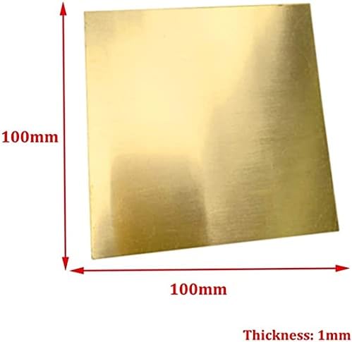Folha de cobre de placa de latão Zhengyyuu 2 peças 2 peças Placa de chapas de cobre de cobre de 100 mmx100mm, 0. Placa de folha de cobre em latão de 8 mm