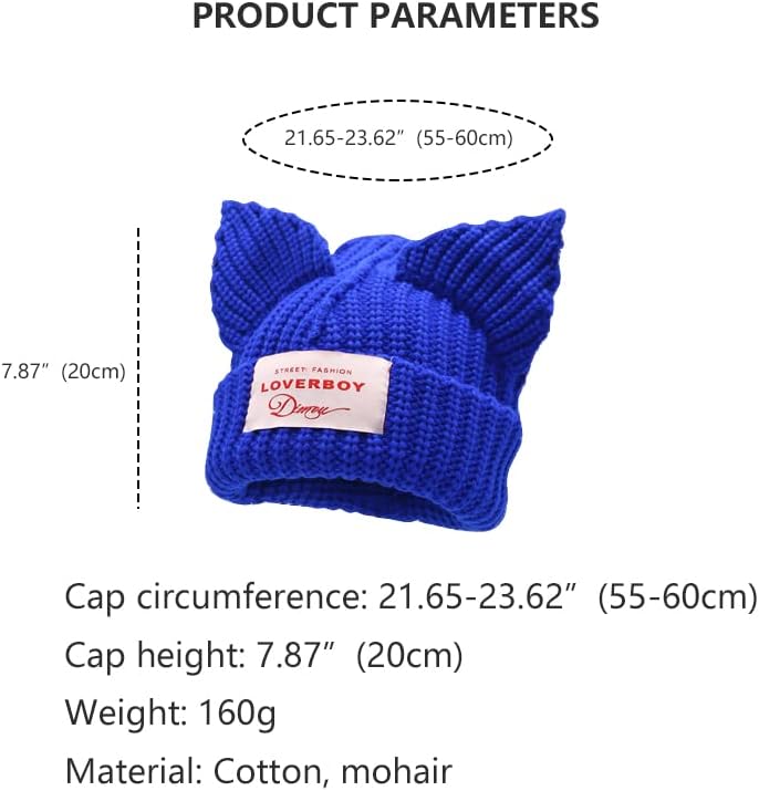 Chapéu de orelha de gato chapéu de lã de gorro