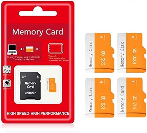 Cartão de memória flash da classe 10 1 TB com adaptador, compatível com smartphones, tablets, câmeras, câmeras de ação,