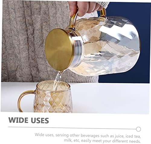 Yarnow Water Bottle Gartle Garrand Garrand com tampa de vidro bebedores com tampas de bebida de vidro Dispensador de