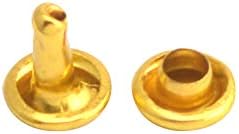 Wuuycoky Golden Double Cap Ceath Felts Tubular Metal Studs Cap 5mm e Posta de 5 mm de pacote de 100 conjuntos