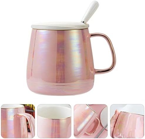 Xícaras de café de cerâmica de upkoch 1pc Cerâmica Copa da caneca chique de café da moda de café elegante colher de