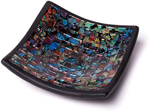 Red Co. Glass Mosaic Ceramic -All Bandey, sotaque decorativo e placa de peça central - quadrado 6 polegadas