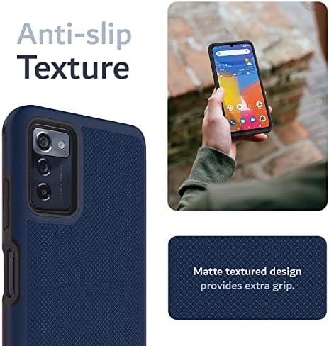 Tudia DualShield Grip projetada para o capa de telefone do Consumer Cellular Zmax 5G, [MergeGrip] Casos de proteção de camada