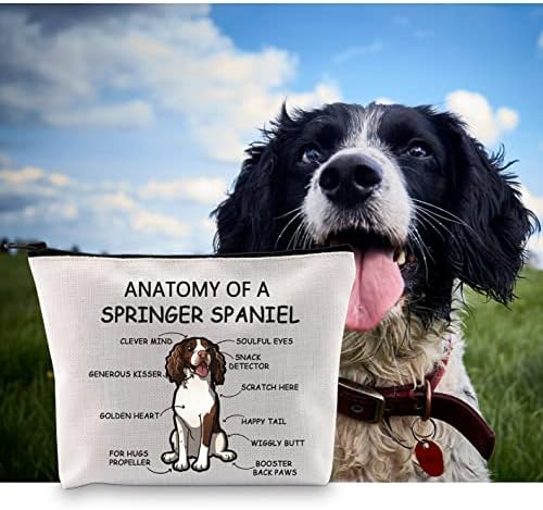 G2TUP Springer Spaniel Dog Amante Presente Anatomia de um Springer Spaniel Makeup Bag Springer Spaniel Dog Mã