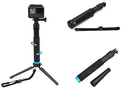 Teerwere Selfie Stick Stick Handheld Monopod Tripod Selfie Stick Pólo com clipe para smartphones GoPro Hero Lightweight Extendable