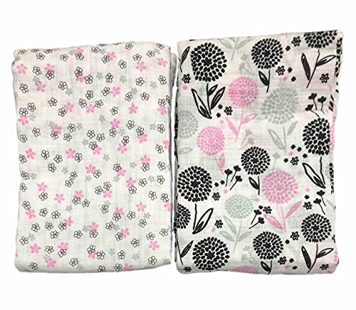 Botões e pontos Cudlie Buttons & Stitches Baby Girl 2 Pack Muslin Blanket With Dandelions Print