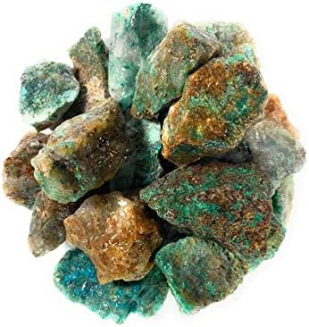 Materiais Hypnotic Gems: 11 libras a granel Rough Crysocolla Stones de Madagascar - Cristais naturais crus para cabine, corte,