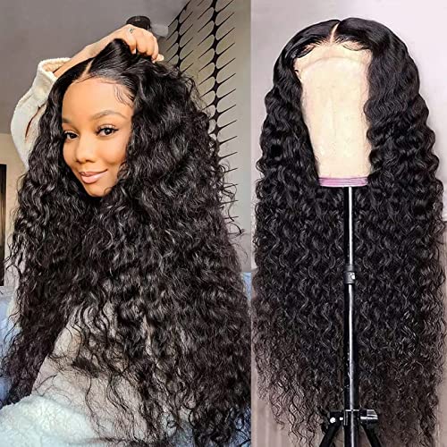 Kaminess Water Wave Fechamento Wigs Human Human Water Water Wig Wig Wigs Glueless para Mulheres Negras Cabelo Humano Brasileiro