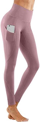 Pantagens de ioga da cintura alta do Vezad Women com bolsos, treino de barriga de barriga Pant 4 Way Strelth Leggings