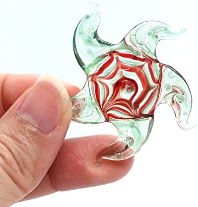 Sansukjai estrela do mar minúsculo sopro de cor de vidro de vidro estatuetas animais colecionáveis ​​décor de presente colecionável,