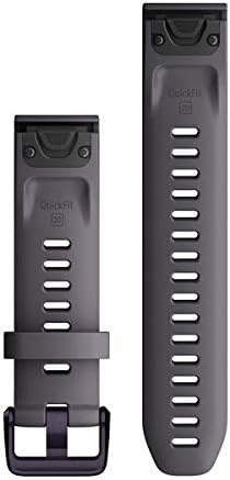 Garmin Quickfit 20 Watch Band, Shale cinza silicone com hardware ametista