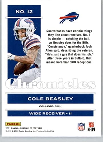 2021 Panini Chronicles 12 Cole Beasley Buffalo Bills NFL Football Trading Card