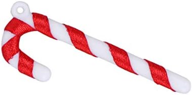 Bastões de doces de plástico de nuobesty bastões de doces de Natal de plástico com anel branco e vermelho de natal ornamentos