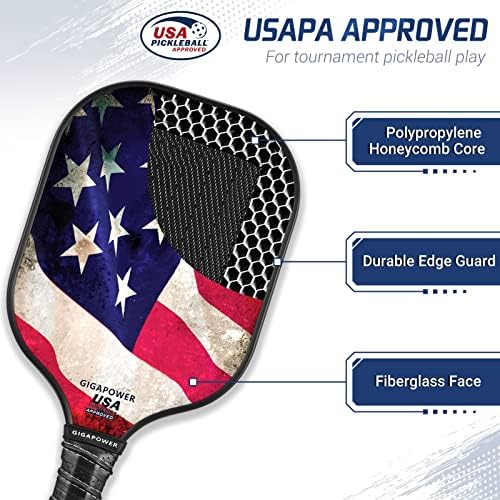 Rapdles de pickleball gigapower USAPA APRAVADO DE APRACHITE E FIBERGLASS PACKLEBALL PACKLEBAL